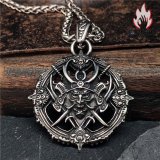 👹鬼武士アーマーネックレス｜レトロパンクなチタン鋼スカルペンダント