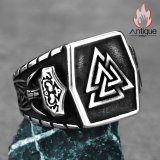 トールの力を宿す！北欧バイキングトライアングルルーン チタン鋼リング