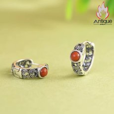 画像3: Antique Jewelry S925 シルバー レトロ軽高級感 透かし彫りデザイン 南紅瑪瑙 レディースピアス 上品レディースアクセサリー (3)