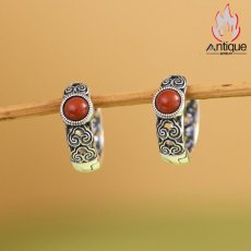 画像6: Antique Jewelry S925 シルバー レトロ軽高級感 透かし彫りデザイン 南紅瑪瑙 レディースピアス 上品レディースアクセサリー (6)