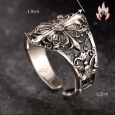 画像13: Antique Jewelry ユーロアメリカンアイリスフラワーシルバーコッパーリング シルバーアクセサリーテールリング 男性用シルバーリング ヴィンテージ 刻印可能 パーソナルシルバーアクセサリー (13)