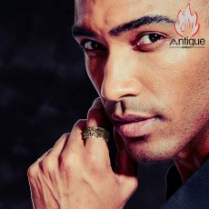 画像12: Antique Jewelry 北欧ヴァイキングドラゴンソードフラワーシルバーリング 男性テールリング ヴィンテージ 刻印可能 パーソナル シルバーコッパー シルバーアクセサリー オープンリング 調整可能 (12)