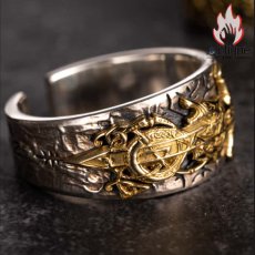 画像8: Antique Jewelry 北欧ヴァイキングドラゴンソードフラワーシルバーリング 男性テールリング ヴィンテージ 刻印可能 パーソナル シルバーコッパー シルバーアクセサリー オープンリング 調整可能 (8)