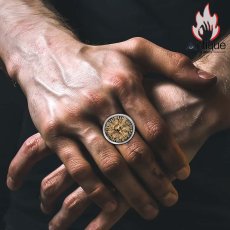 画像14: Antique Jewelry バイキングスカル・チャイフードリング 925銀 テールリング ファッション アクセサリー 可変开口 (14)