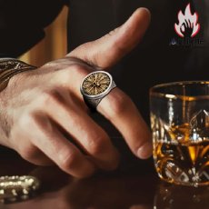 画像15: Antique Jewelry バイキングスカル・チャイフードリング 925銀 テールリング ファッション アクセサリー 可変开口 (15)