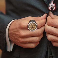 画像16: Antique Jewelry バイキングスカル・チャイフードリング 925銀 テールリング ファッション アクセサリー 可変开口 (16)