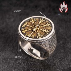 画像17: Antique Jewelry バイキングスカル・チャイフードリング 925銀 テールリング ファッション アクセサリー 可変开口 (17)