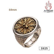 画像5: Antique Jewelry バイキングスカル・チャイフードリング 925銀 テールリング ファッション アクセサリー 可変开口 (5)