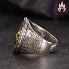 画像9: Antique Jewelry バイキングスカル・チャイフードリング 925銀 テールリング ファッション アクセサリー 可変开口 (9)