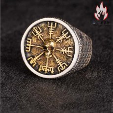 画像10: Antique Jewelry バイキングスカル・チャイフードリング 925銀 テールリング ファッション アクセサリー 可変开口 (10)