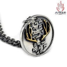 画像3: Antique Jewelry S925 シルバー製 レトロ調 鹿頭デザインネックレス ユニセックス 普段使い 記念プレゼント (3)