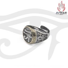 画像6: Antique Jewelry S925 シルバー ホルスの目 リング メンズ レトロ個性派 ユニークデザイン 高級感 シルバーリング (6)