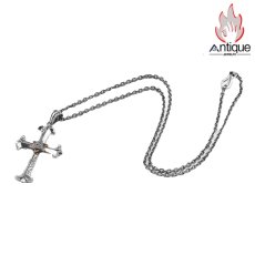 画像2: Antique Jewelry S925 シルバー製 ホルスの目・神の目 クロスモチーフ メンズネックレス シンプルレトロ アクセサリー (2)