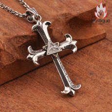 画像4: Antique Jewelry S925 シルバー製 ホルスの目・神の目 クロスモチーフ メンズネックレス シンプルレトロ アクセサリー (4)