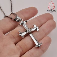 画像6: Antique Jewelry S925 シルバー製 ホルスの目・神の目 クロスモチーフ メンズネックレス シンプルレトロ アクセサリー (6)