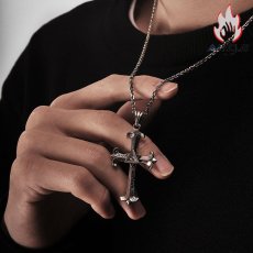 画像9: Antique Jewelry S925 シルバー製 ホルスの目・神の目 クロスモチーフ メンズネックレス シンプルレトロ アクセサリー (9)