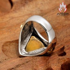 画像6: Antique Jewelry S925銀の神の目オープンリング、個性的な活口指輪、ホルスの目、レトロな男性用リング (6)