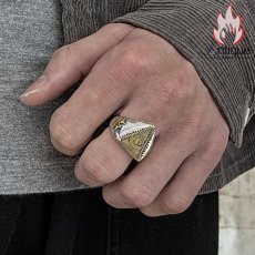 画像7: Antique Jewelry S925銀の神の目オープンリング、個性的な活口指輪、ホルスの目、レトロな男性用リング (7)