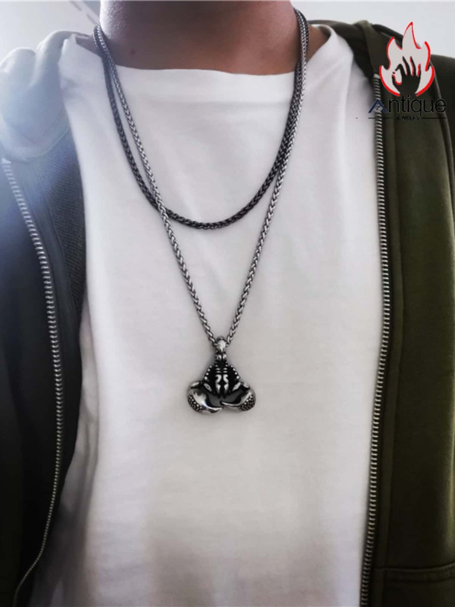 画像5: Antique Jewelry ヴィンテージ パワフルなスコーピオンキングネックレス 男性用 パーソナル チタンスチール オリジナル ヒップホップ風 蠍座ペンダント (5)