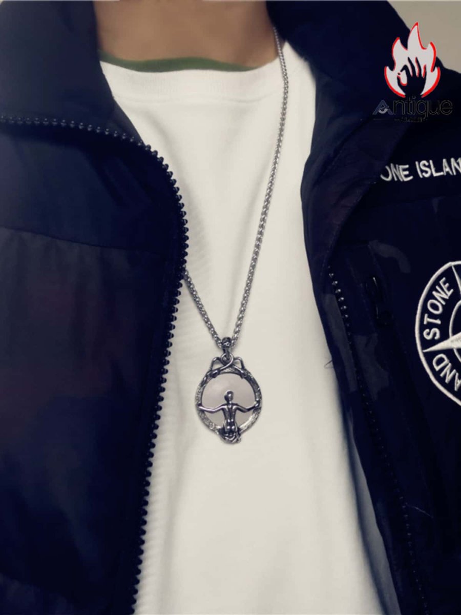 画像5: Antique Jewelry 蛇女の魔鏡ネックレス パンク チタンスチール オリジナル パーソナル 欧米風ペンダントセーターチェーン (5)