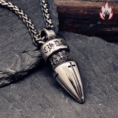 画像2: Antique Jewelry メンズ 弾丸クロスペンダント オリジナルデザイン レトロ ヒップホップスタイル チタンスチール製 (2)