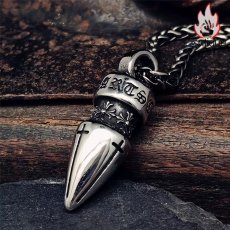 画像3: Antique Jewelry メンズ 弾丸クロスペンダント オリジナルデザイン レトロ ヒップホップスタイル チタンスチール製 (3)