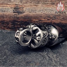 画像5: Antique Jewelry メンズ 弾丸クロスペンダント オリジナルデザイン レトロ ヒップホップスタイル チタンスチール製 (5)