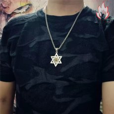画像6: Antique Jewelry レトロ 六芒星 ゴールデン オールシーイングアイ メンズネックレス チタンスチール 万能デザイン ペンダント (6)