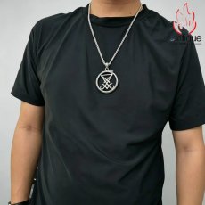画像7: Antique Jewelry メンズアクセサリー サタン紋章 & ウロボロスペンダント ダークパンクスタイル レトロデザイン チタンスチール製 (7)