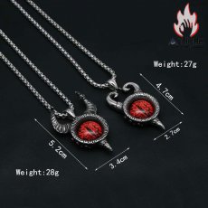 画像21: Antique Jewelry 悪魔の目 ネックレス 男性 ファッション チタン鋼 レトロ ヒップホップ ペンダント オリジナル アクセサリー (21)