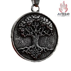 画像1: Antique Jewelry 北欧 ヴィキング 生命の木チタン鋼ペンダント 欧米風 個性的なレトロネックレス (1)