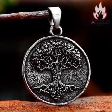 画像3: Antique Jewelry 北欧 ヴィキング 生命の木チタン鋼ペンダント 欧米風 個性的なレトロネックレス (3)