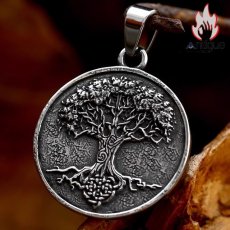 画像4: Antique Jewelry 北欧 ヴィキング 生命の木チタン鋼ペンダント 欧米風 個性的なレトロネックレス (4)