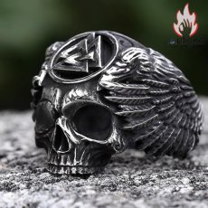 画像2: Antique Jewelry 北欧 ヴィンテージ 重ね三角 タイ鋼リング 欧米 パンク風 スカル タイ鋼指輪 ダークファッションアクセサリー (2)