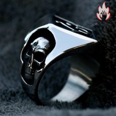 画像4: Antique Jewelry 欧米ゴシック風 個性的な数字13リング 北欧 レトロスカルデザインのチタン鋼指輪 (4)