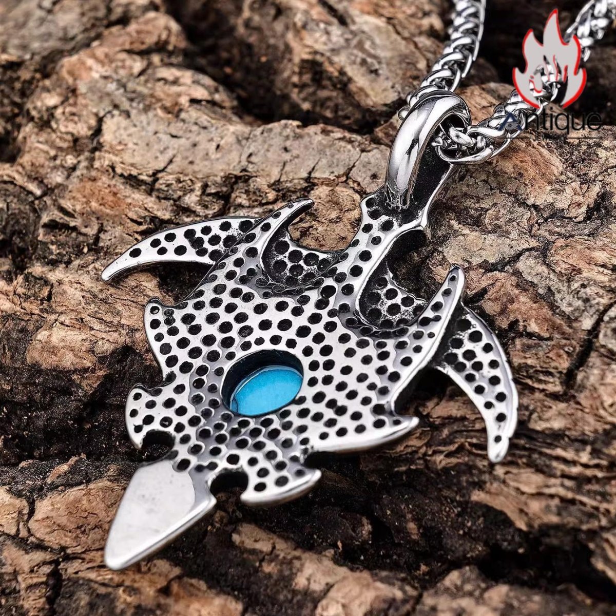 画像5: Antique Jewelry 欧米ヴィンテージ風 ワシのチタン製ペンダント ヴィンテージパンク風 高級感のあるアクセサリー (5)