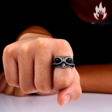 画像11: Antique Jewelry 高級感あふれるパイソン柄デザインチタンスチールメンズ指輪、古風な印象が魅力の食指リング (11)