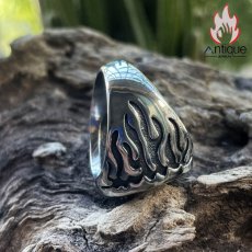 画像4: Antique Jewelry 「クロスフレイムメダル」リング チタン鋼 おしゃれなアクセサリー (4)