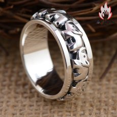 画像6: Antique Jewelry 925 シルバー アクセサリー 立体レリーフ ゾウモチーフ リング ペアリング メンズ レディース 回転可能 おしゃれ 個性派デザイン (6)
