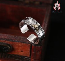 画像3: Antique Jewelry S925 シルバー 神の目 オールアイ シンプル鏡面デザイン ヴィンテージ風 リング メンズ レディース ペアリング (3)