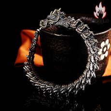 画像4: Antique Jewelry S925 シルバー 十二支 龍頭 龍骨ブレスレット メンズ ヴィンテージ ゴシック風 プレゼント 誕生日ギフト (4)