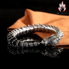 画像5: Antique Jewelry S925 シルバー 十二支 龍頭 龍骨ブレスレット メンズ ヴィンテージ ゴシック風 プレゼント 誕生日ギフト (5)