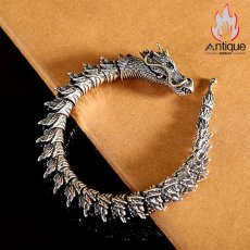 画像6: Antique Jewelry S925 シルバー 十二支 龍頭 龍骨ブレスレット メンズ ヴィンテージ ゴシック風 プレゼント 誕生日ギフト (6)