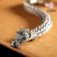 画像7: Antique Jewelry S925 シルバー 十二支 龍頭 龍骨ブレスレット メンズ ヴィンテージ ゴシック風 プレゼント 誕生日ギフト (7)