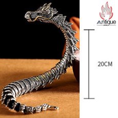 画像9: Antique Jewelry S925 シルバー 十二支 龍頭 龍骨ブレスレット メンズ ヴィンテージ ゴシック風 プレゼント 誕生日ギフト (9)