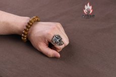 画像10: Antique Jewelry S925 純銀 髑髏 スカル パンク ゴシック メンズ 指輪 人差し指 リング オープン サイズ調整可能 ヴィンテージ アンティーク加工 レトロ 錆風デザイン (10)