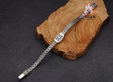 画像6: Antique Jewelry S925 純銀 編み込みツイストブレスレット ブルーキュービックジルコニア ユニセックス カップル太めデザイン おしゃれ 個性派 (6)