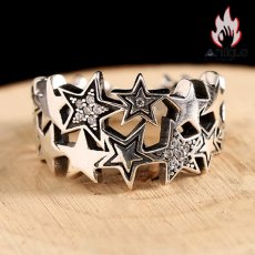 画像2: Antique Jewelry S925 純銀 五芒星スターモチーフ メンズ指輪 レトロ雰囲気 ヒップホップスタイル シンプル都会的 存在感抜群 おしゃれアクセサリー (2)