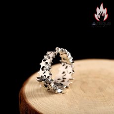 画像6: Antique Jewelry S925 純銀 五芒星スターモチーフ メンズ指輪 レトロ雰囲気 ヒップホップスタイル シンプル都会的 存在感抜群 おしゃれアクセサリー (6)