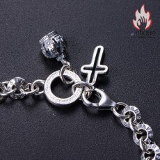 画像3: Antique Jewelry S925 純銀 クロス 王冠 リングモチーフ ブレスレット ペアブレスレット 男女兼用 レトロ 欧米風 個性デザイン アクセサリー (3)